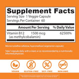 Doctor's Best B12 1500 mcg – capsules près d'un verre, énergie et soutien du système nerveux