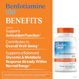 Capsules végétales Doctor's Best Benfotiamine 150 mg pour une supplémentation quotidienne pratique.