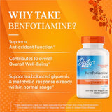 Doctor's Best Benfotiamine 300 – capsules végétales visibles, prise quotidienne facilitée