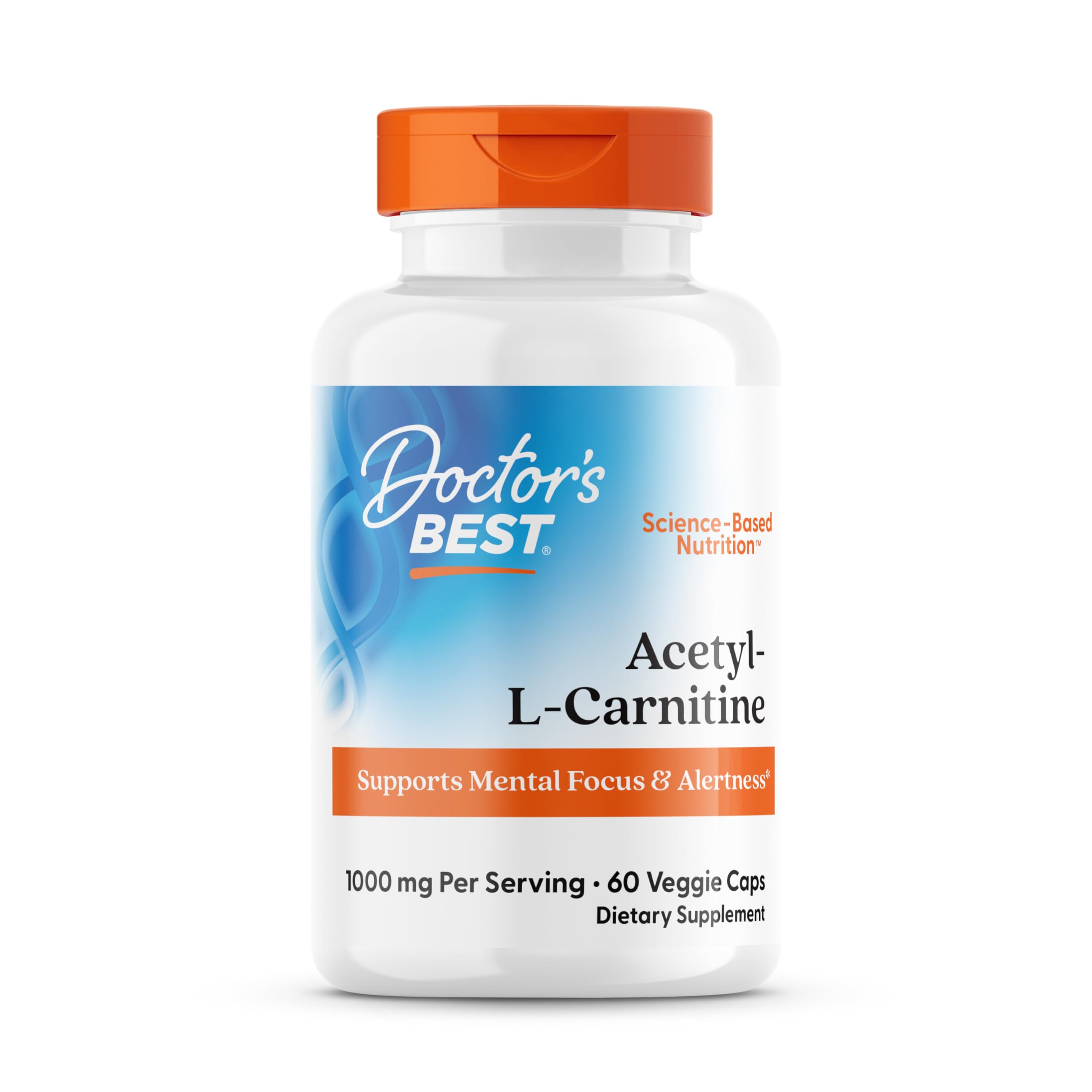 Doctor's BEST Acetyl-L-Carnitine: bouteille visible, soutien potentiel à la concentration.