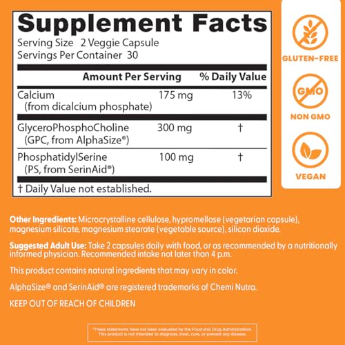 Doctors Best phosphate-de-dicalcium – capsules, nutriments essentiels pour le cerveau.