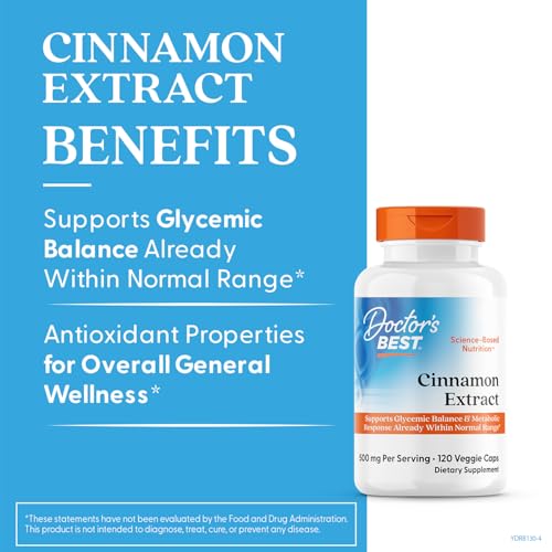 Doctor’s Best Cinnamon – capsules: format pratique pour routine quotidienne