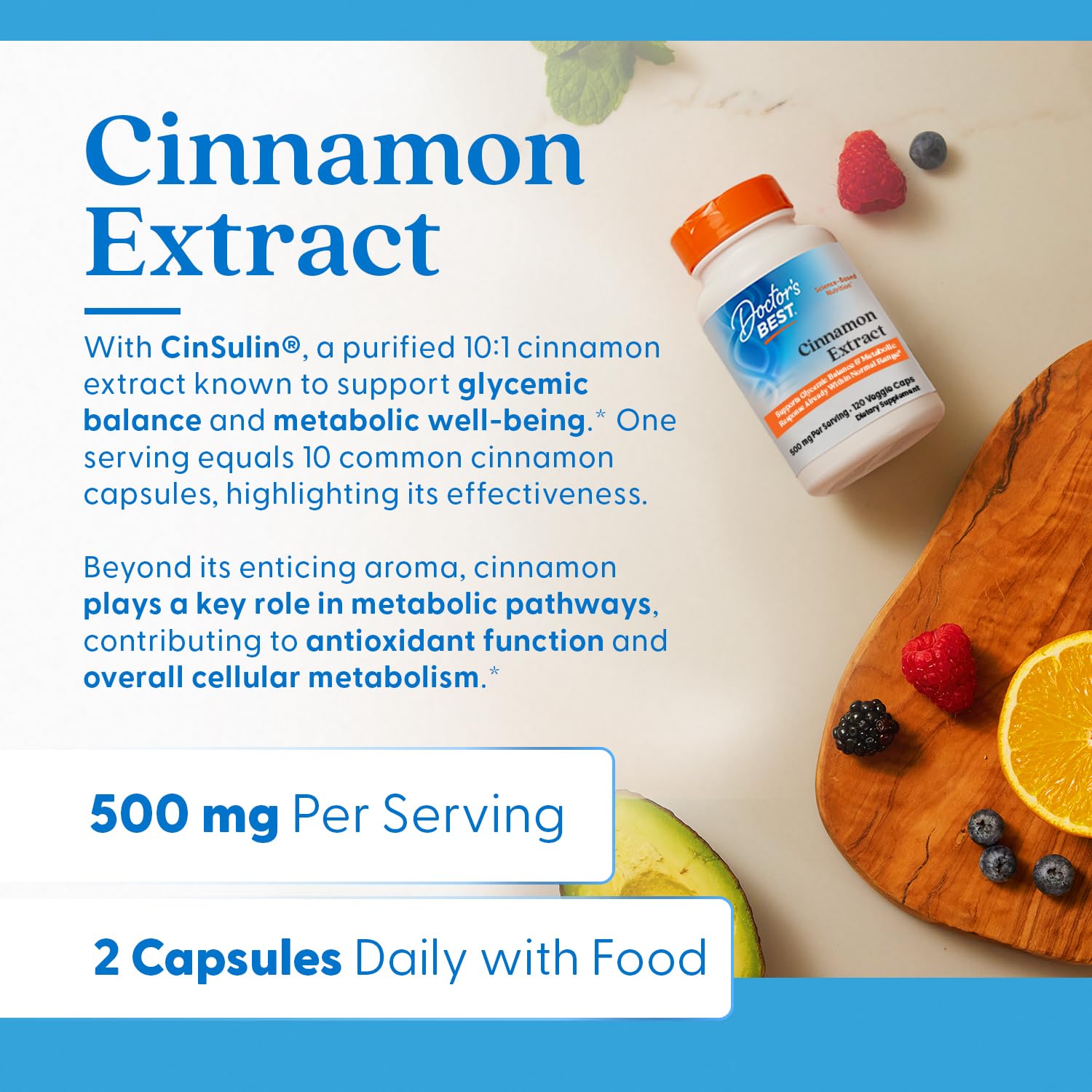 Doctor’s Best Cinnamon – polyphénols: antioxydants naturels et cannelle