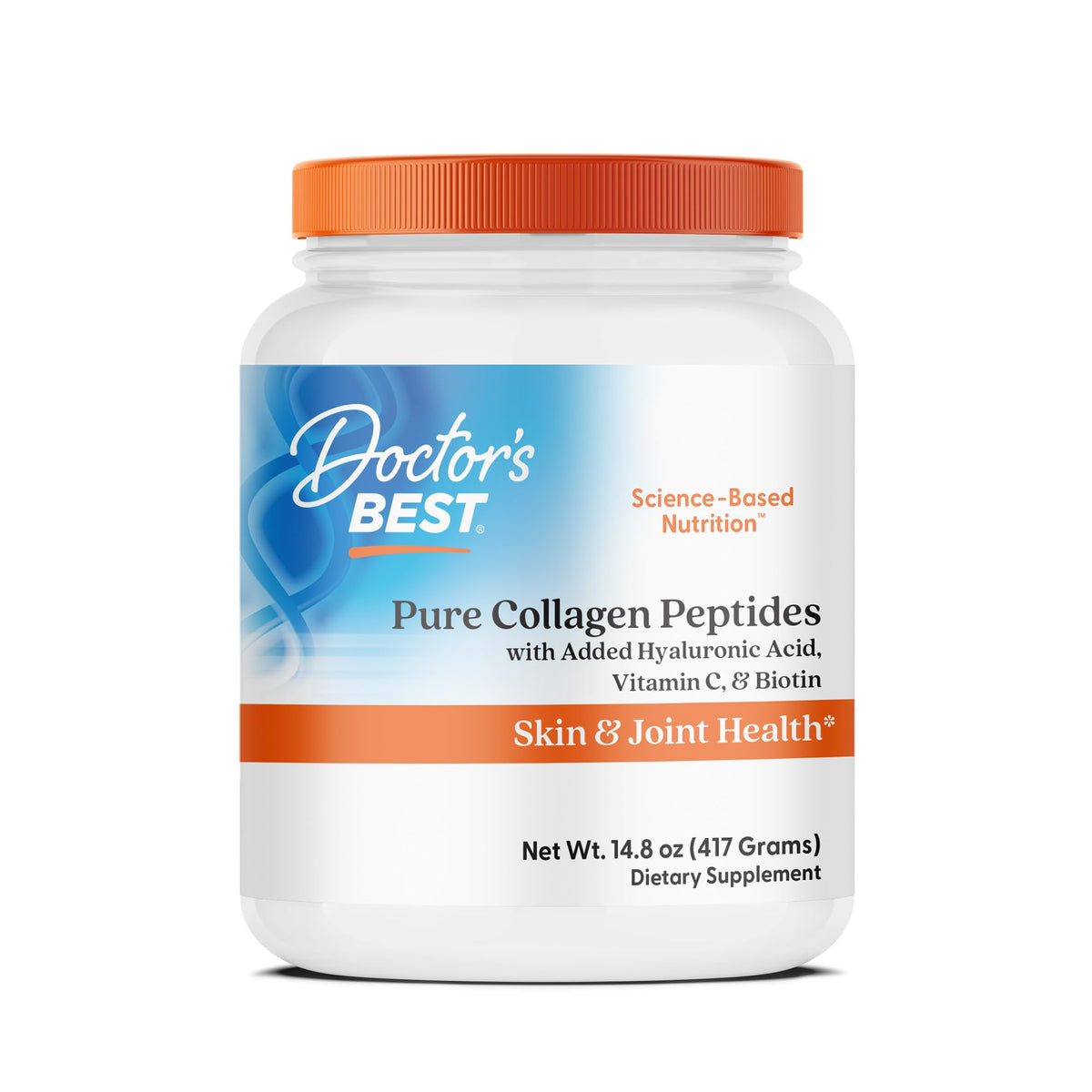 Doctor's BEST Collagène en poudre avec acide hyaluronique pour l'hydratation de la peau.