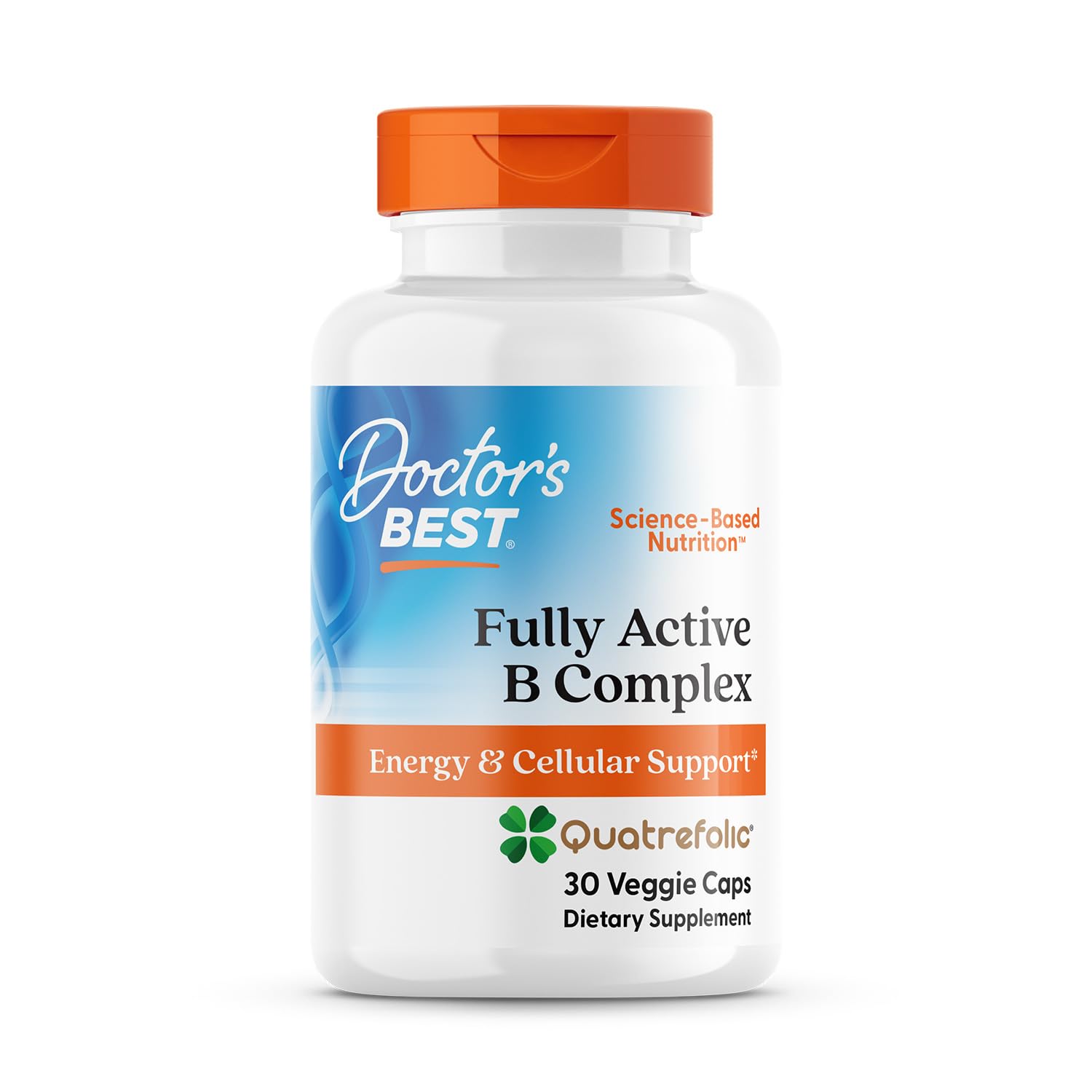 Doctor's BEST Complexe B actif, bouteille énergie et soutien cellulaire.