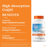 Capsules végétariennes Doctor's BEST CoQ10, faciles à avaler.