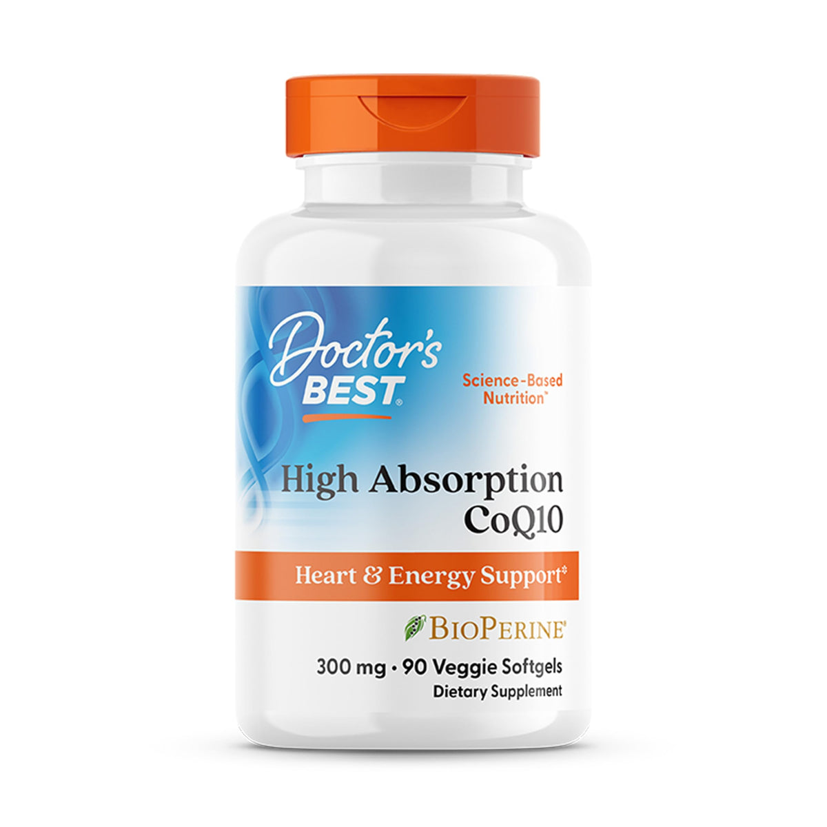 Doctor's BEST CoQ10 haute absorption – bouteille prête pour énergie quotidienne.