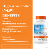 Doctor's Best CoQ10 haute absorption — capsules végétales, absorption améliorée et énergie quotidienne.