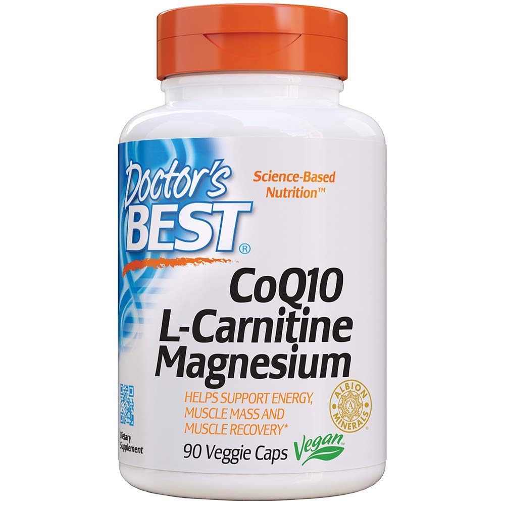Doctor's Best CoQ10/L-Carnitine/Magnésium – bouteille affichant l'énergie potentielle.