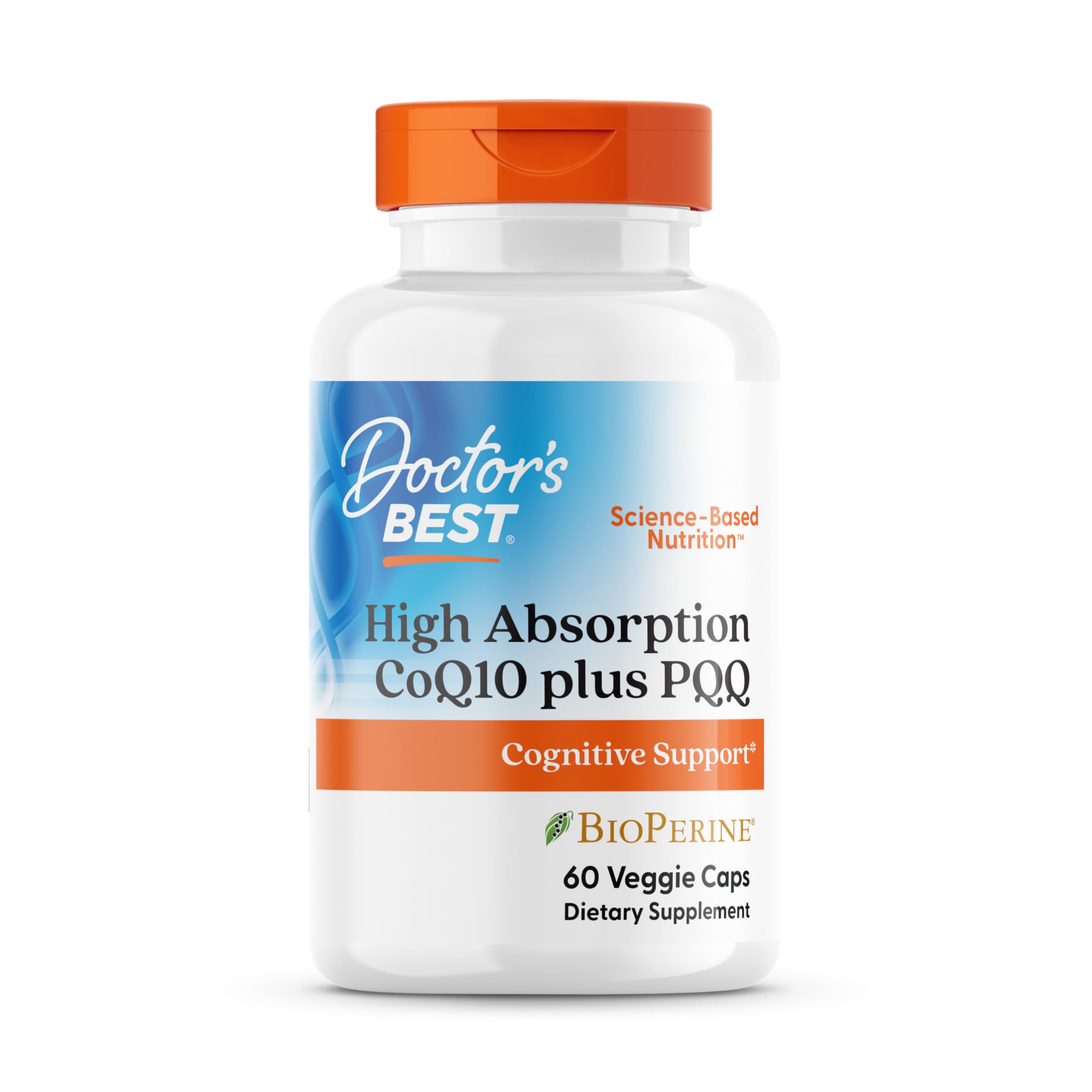 Doctor's Best CoQ10 PQQ – capsules visibles soutenant énergie cellulaire et mémoire