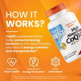 Doctor's BEST CoQ10 sans gluten – fermentation naturelle et pureté