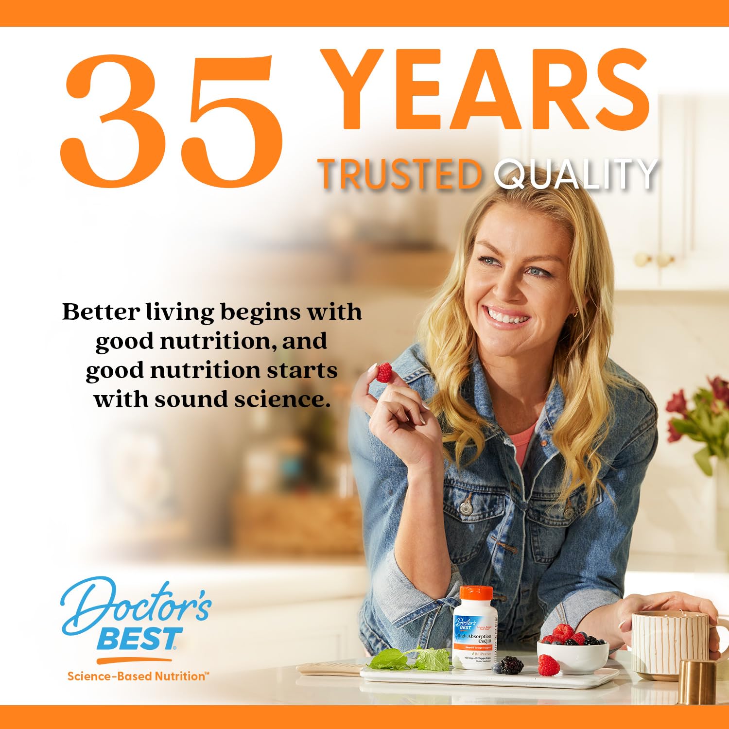 Format durable de Doctor's Best Curcumin avec 120 comprimés.