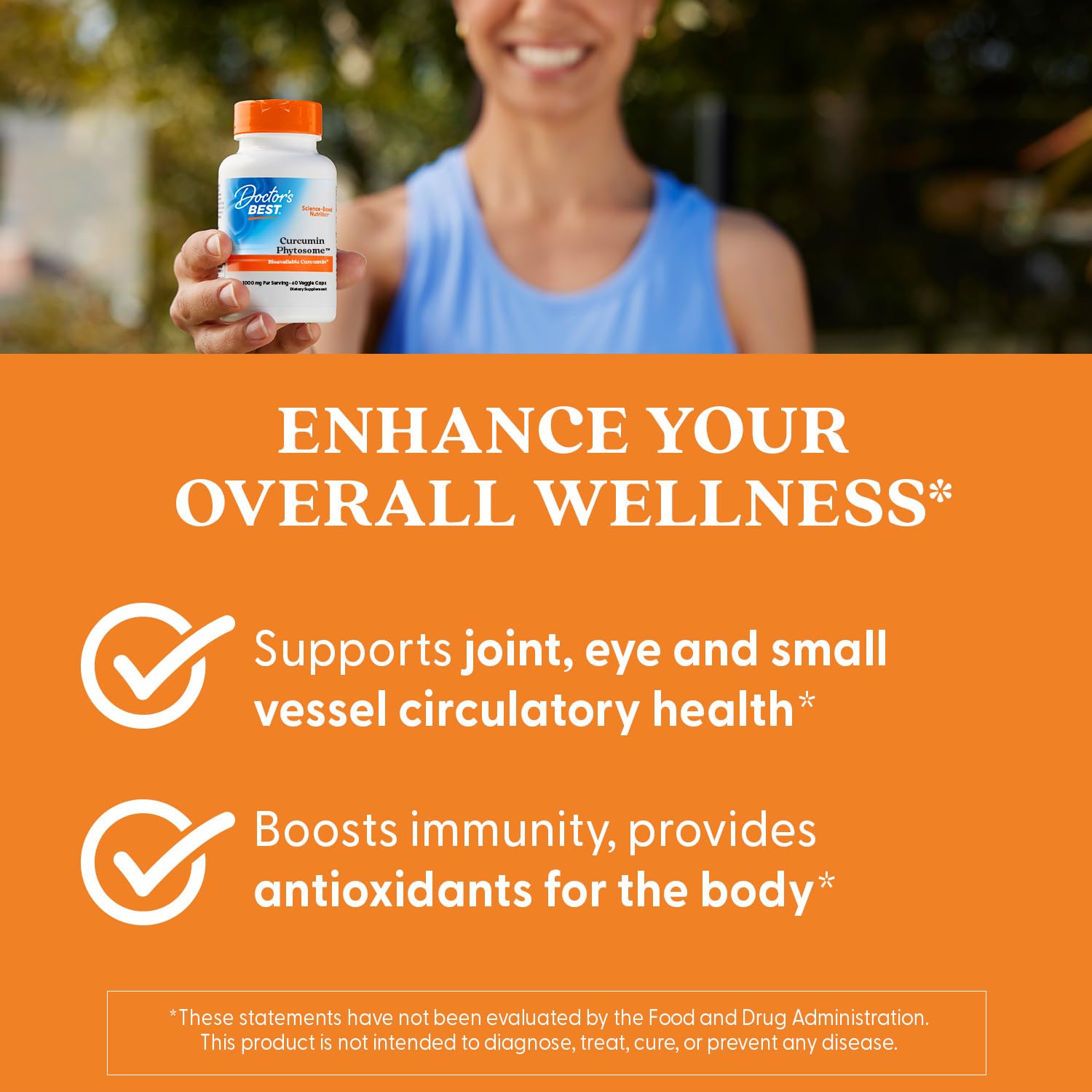 Doctor's Best curcumine Phytosome – protection antioxydante quotidienne pour la vitalité.