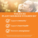 Doctor's Best D3 vegan gélules - dosage 2500 UI par portion.