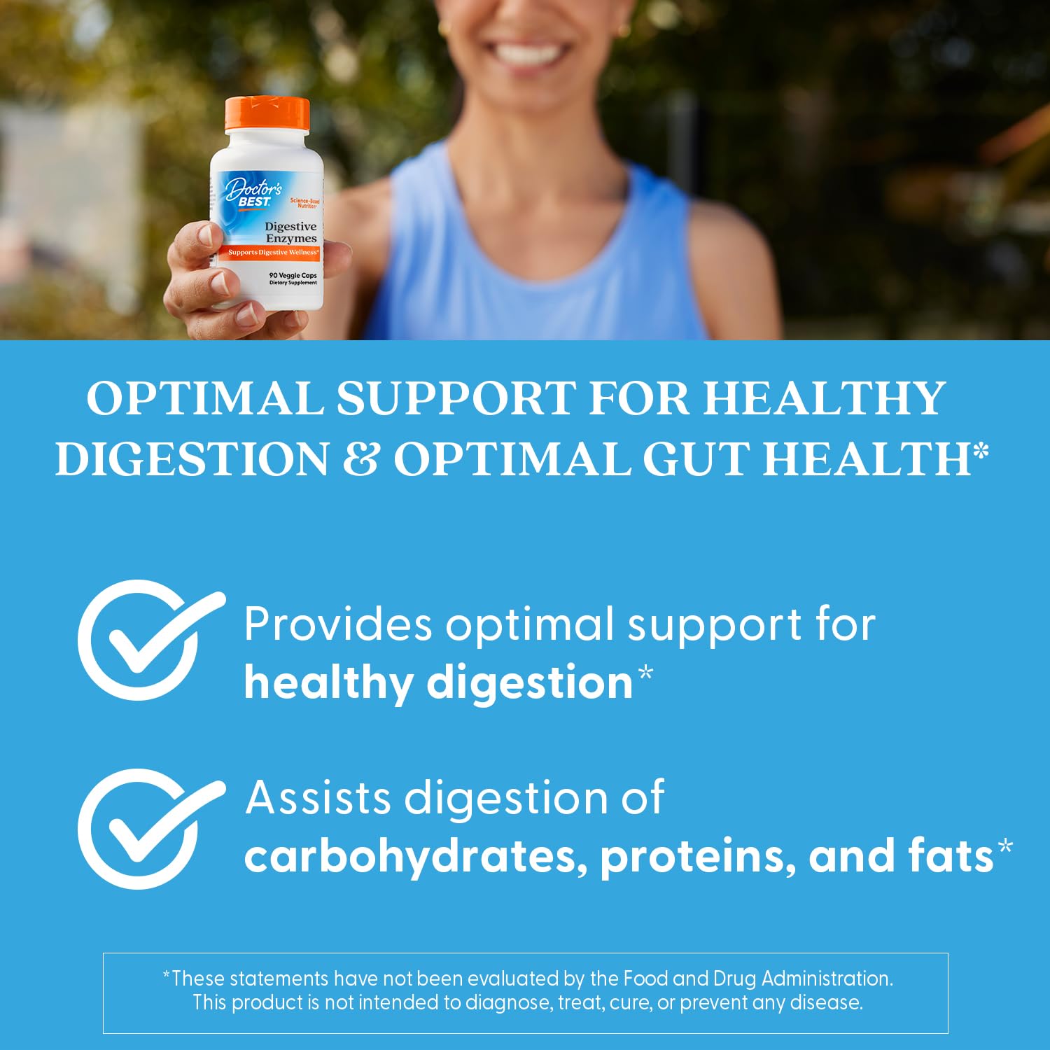 Doctor's Best Digestive Enzymes – produit non-OGM, ingrédients végétariens.