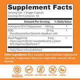 Étiquette Doctor's Best CoQ10 PQQ avec informations claires et dosage