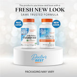 Capsules Doctor's BEST Folate Quatrefolic en flacon, usage quotidien simple.