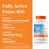 Étiquette Doctor's BEST Folate Quatrefolic: informations claires sur le dosage et les bienfaits.