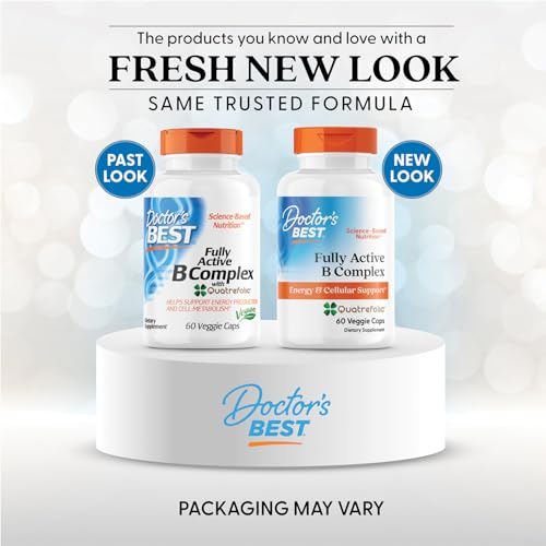 Doctor's BEST Fully Active B Complex – ingrédients clés favorisant absorption et énergie potentielle.