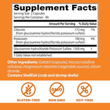 Doctor's BEST Glucosamine — etiquette nutritionnelle avec ingrédients et usages potentiels.