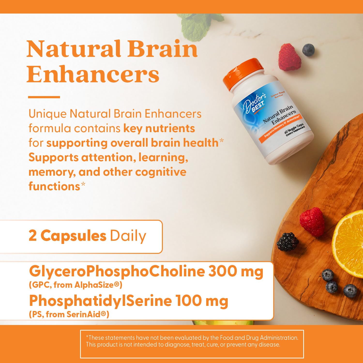 Doctors Best glyero-phospho-choline – capsules, soutien mémoire et concentration.