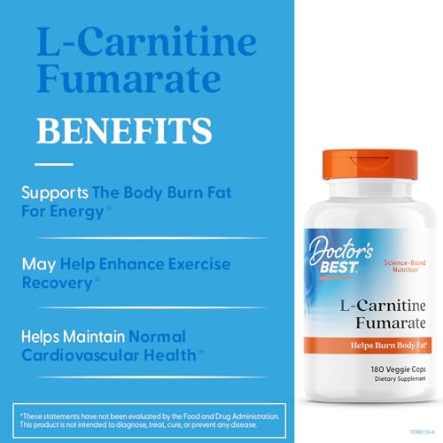 Capsules Doctor's BEST L-Carnitine Fumarate: soutien à la performance et récupération.
