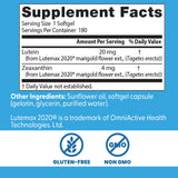 Doctor's Best Lutein – emballage et capsule dans un cadre santé visuelle.