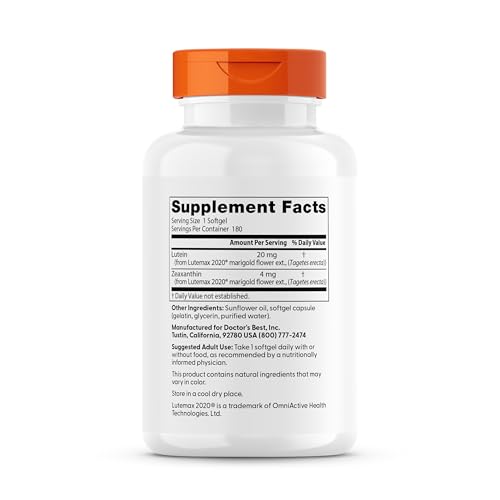 Doctor's Best Lutein – gélules faciles à intégrer à la routine.