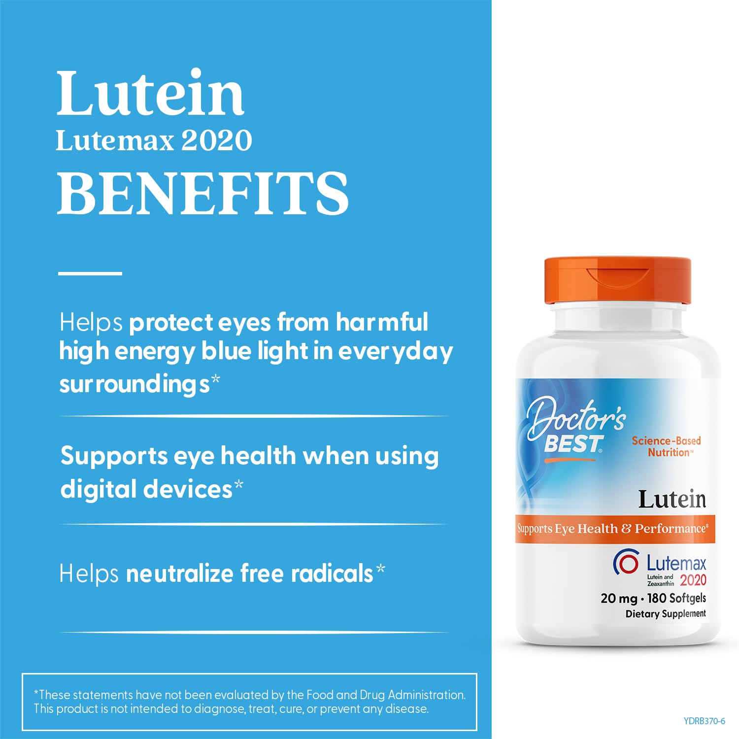 Doctor's Best Lutein – Lutemax 2020, extrait naturel calendula.