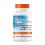 Doctor's Best magnésium glycinate lysinate - bouteille et gélules faciles à avaler.