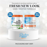 Doctor's Best Magnésium Haute Absorption versé dans verre, favorise le bien-être nerveux et musculaire.