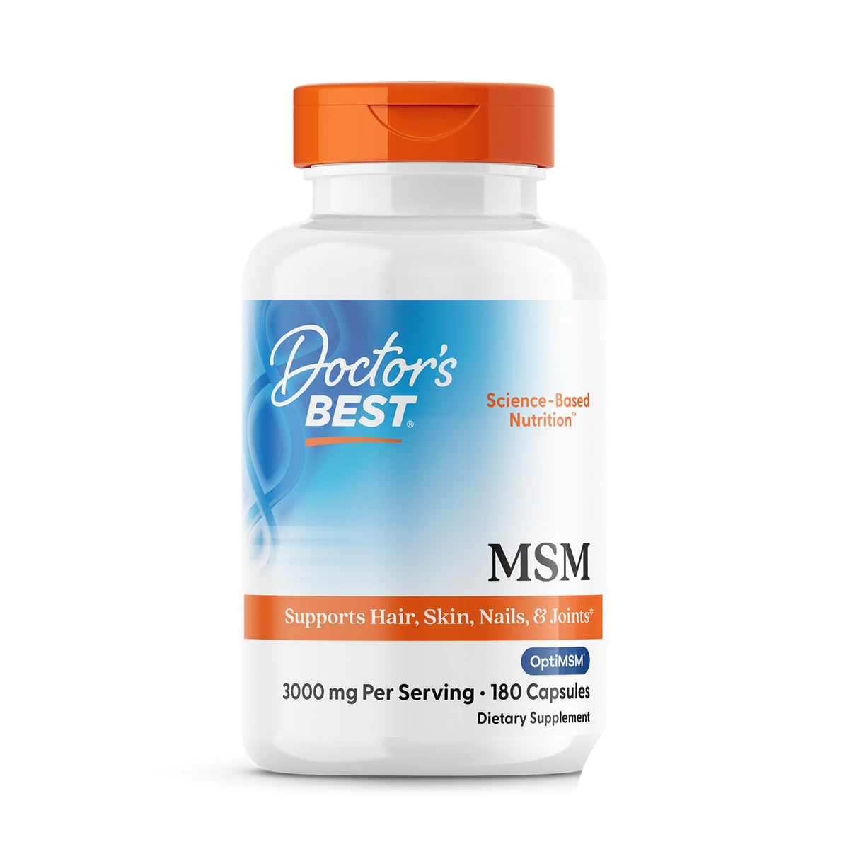 Docteur's BEST MSM bouteille recto montrant le produit et sa présentation