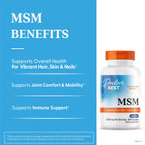 Doctor's BEST MSM – étiquette lisible pour peau, cheveux et ongles sains.