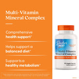 Doctor's BEST Multi-Vitamin Complex: étiquette vegan indiquant non-OGM et gluten.