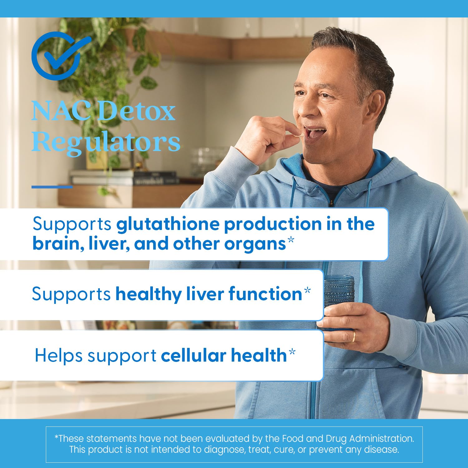 Doctor's BEST NAC Detox Regulators – capsules végétales sans gluten et sans soja visibles.