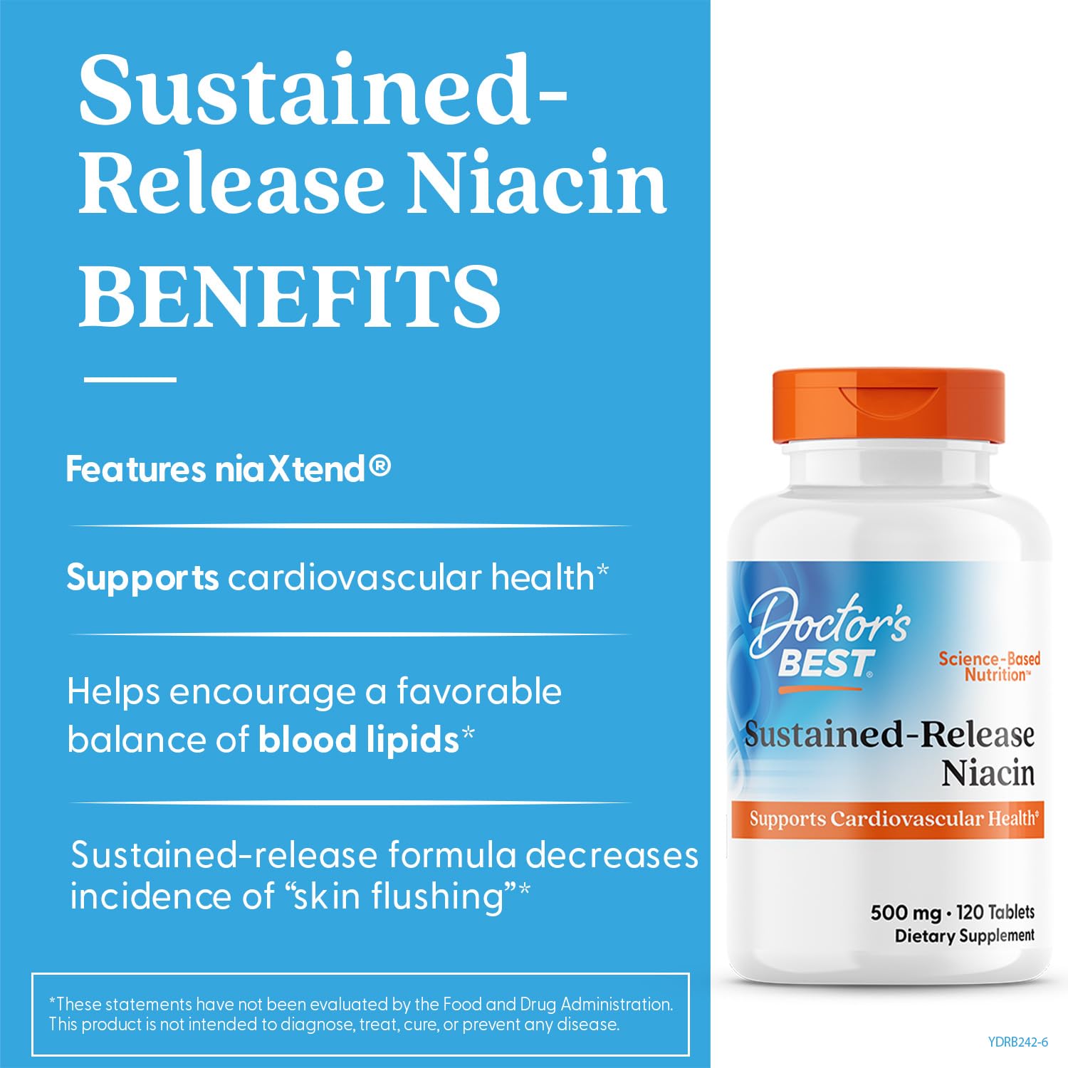 Doctor's Best Niacine niaXtend, libération prolongée pour une absorption continue.