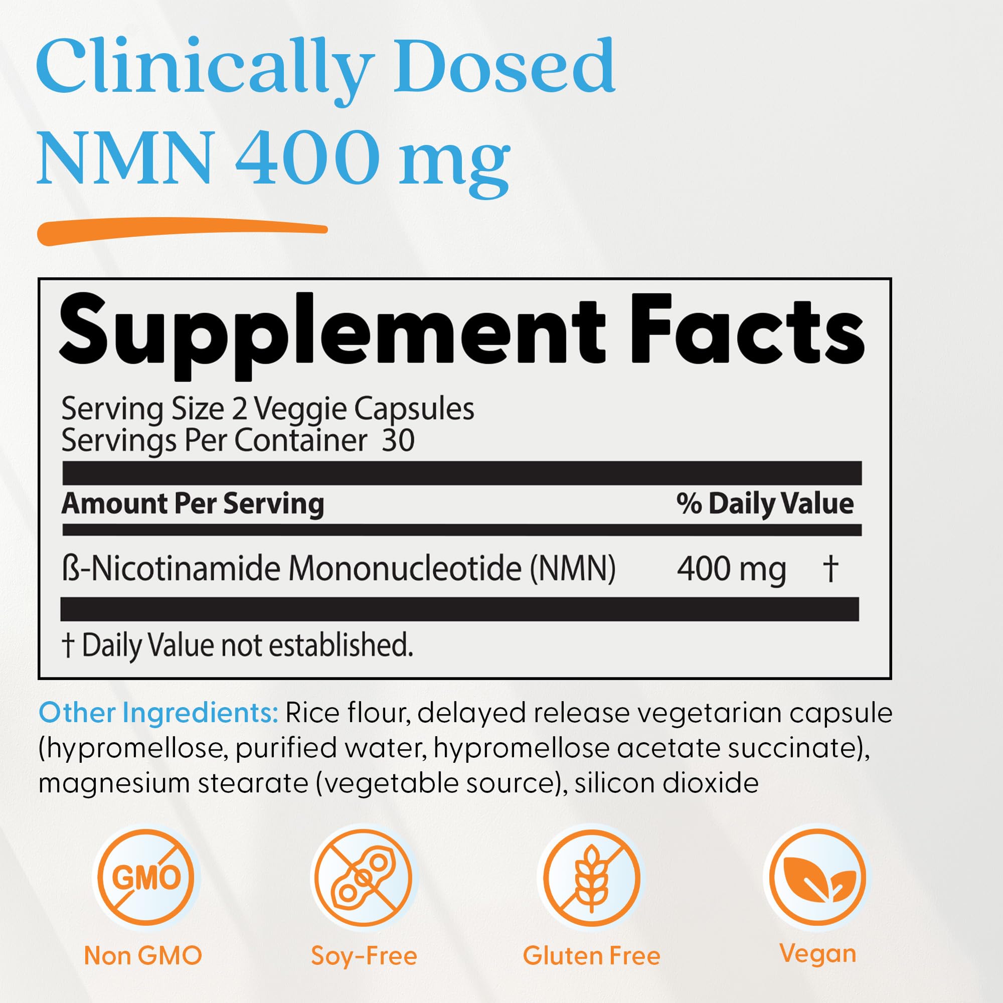 Doctor's Best NMN bouteille 60 gélules – format pratique.