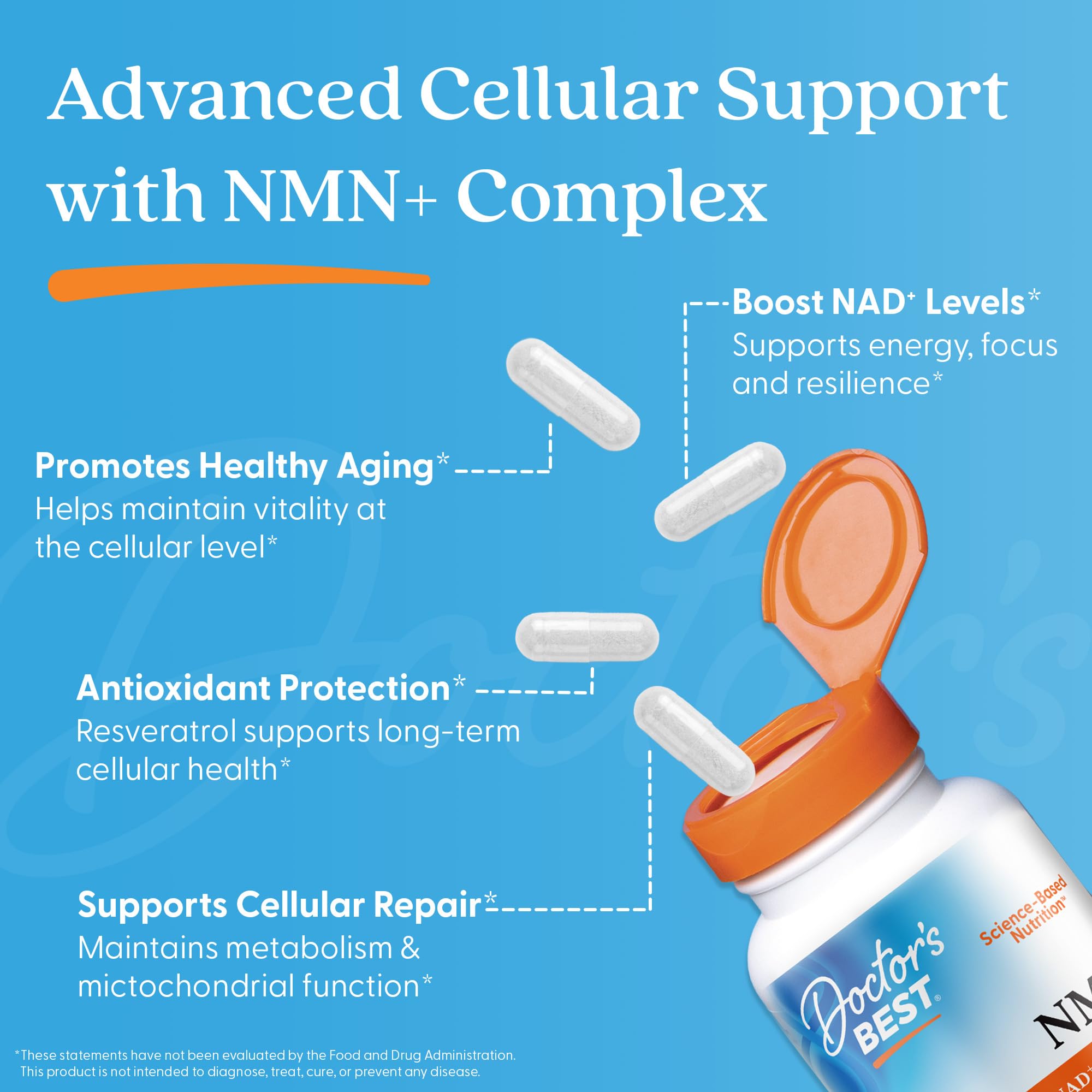 Resveratrol 200 mg dans NMN+ pour soutien métabolique potentiel