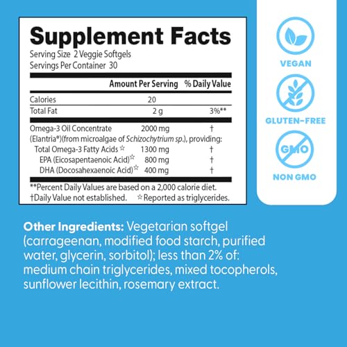 Doctor's Best Omega3-Elantria ingrédient mis en évidence, source végétale durable.