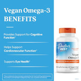 Doctor's Best Omega3 vegan-gelules près du flacon, soutien possible au cœur.