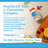 PepZin GI Doctor's Best en format quotidien pour digestion soutenue.