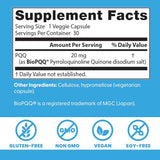 DOCTOR'S BEST PQQ BioPQQ – étiquette indiquant sans gluten et sans soja.