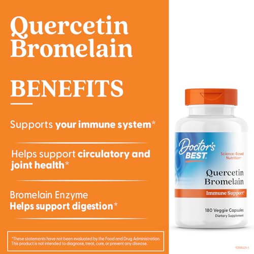 Doctor's Best Quercétine Bromélaïne – ingrédients clés démontrant l'association antioxydants et enzymes