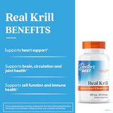 Doctor's Best Real Krill: étiquette avec DHA/EPA et astaxanthine, informations utiles.