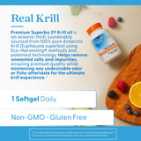 Doctor's Best Real Krill: prise avec repas affichée, rappel pratique pour l'hygiène alimentaire.