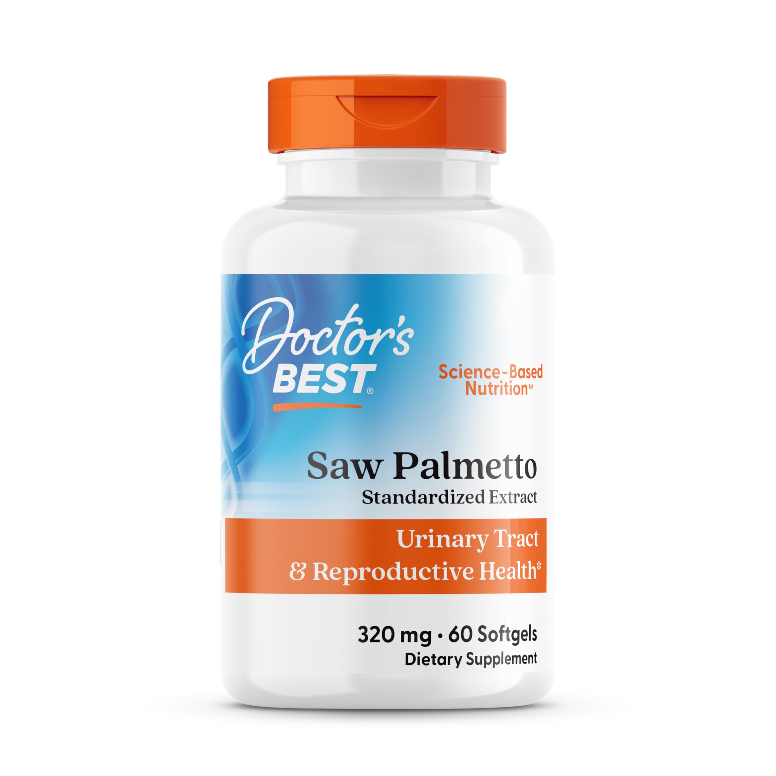 Doctor's Best Saw Palmetto Extrait 320 mg — bouteille prête à l'emploi.