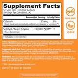 Emballage non-OGM Doctor's Best Serrapeptase, engagement qualité et traçabilité.