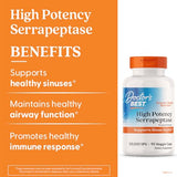 Étiquette sans gluten Doctor's Best Serrapeptase, informations claires sur les ingrédients.