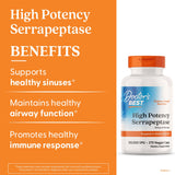 Doctor's Best Serrapeptase – revêtement protecteur favorisant absorption efficace.