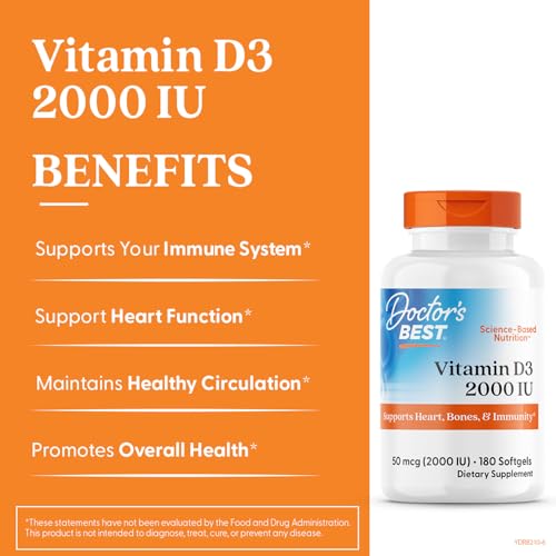 Soutien immunitaire avec Doctor's Best D3, accessible et pratique au quotidien.